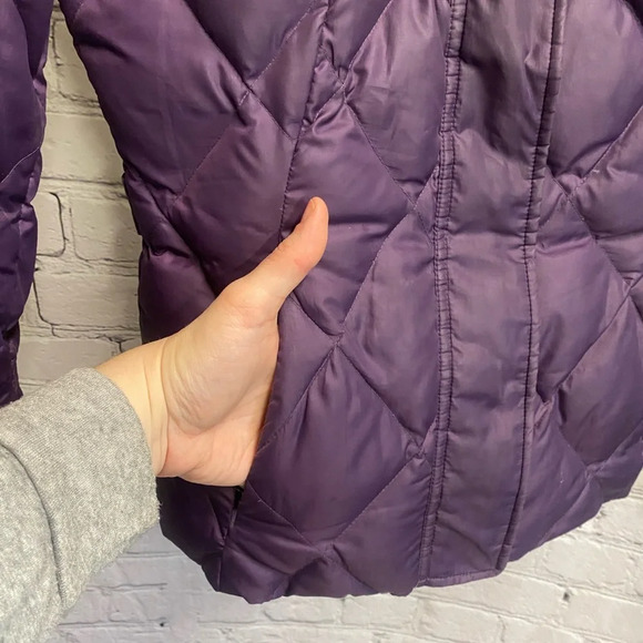 EDDIE BAUER Premium Goose Down Puffer Quilted Jacket Coat Women’s‎ Purple XS Y2K - Picture 7 of 11
